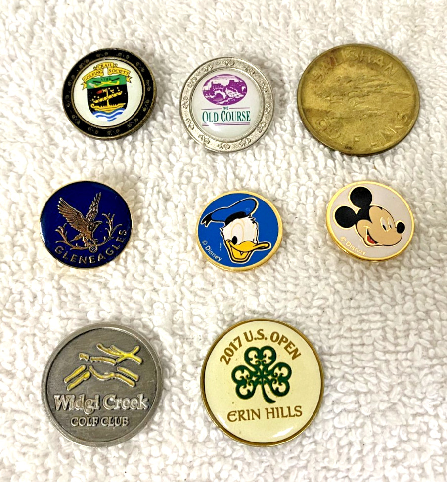 8 Golf Course Ball Markers Disney Erin Hills Grail Golfing Society Salishan