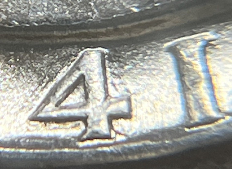 1941 4/4 Washington Quarter Date Errors 4 Over 4 Die Cracks Reverse Uncirculated