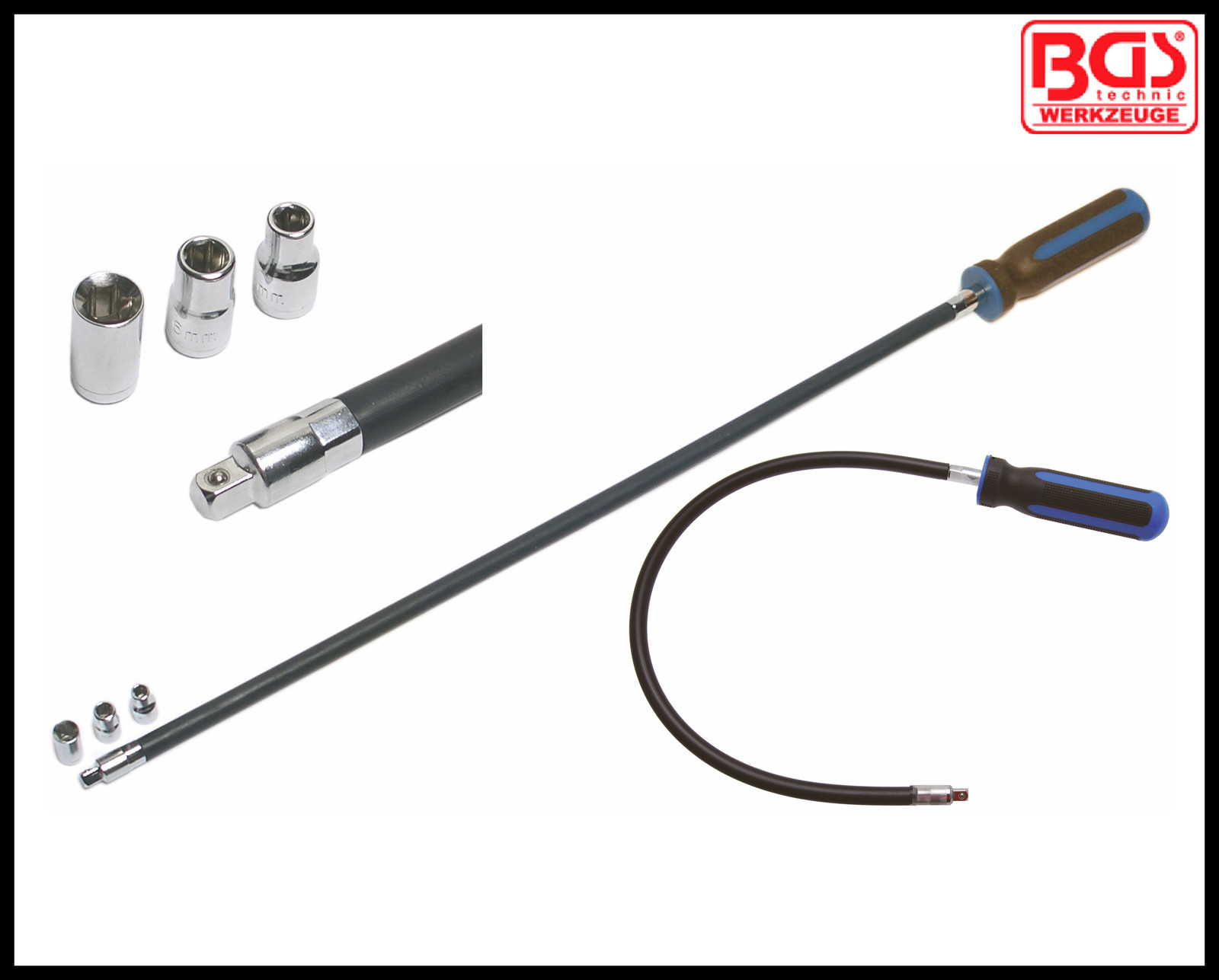 BGS - 1/4" Drive, 500 mm - Flexible Hose Clamp,Screwdriver & Sockets - 7824