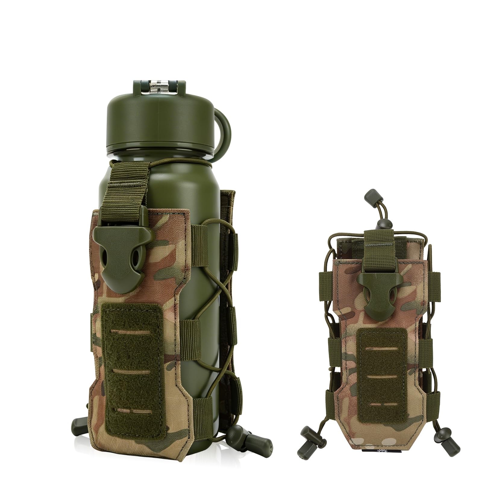 Camouflage MOLLE Bottle Pouch with 32 oz Nalgene Bottles