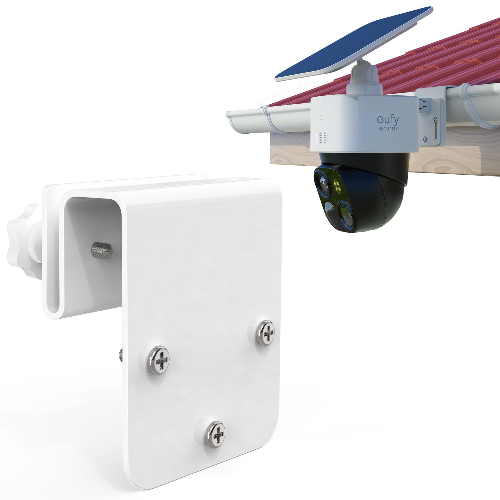 OkeMeeo Gutter Mount Bracket for eufy SoloCam Mount, White,1 Pack
