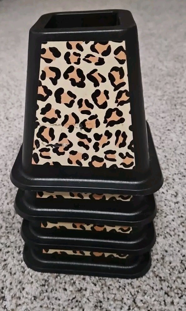 Bed Risers LEOPARD Storage Organization Durable LEOPARD 4-Pack 6 Inch Bed Risers