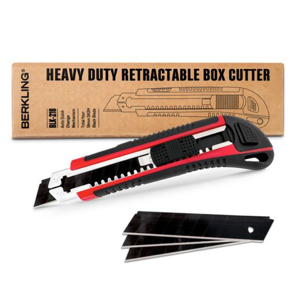 Berkling 18mm Utility Knife w/ 4x SK2H Blades & Heavy-Duty Aluminum Frame