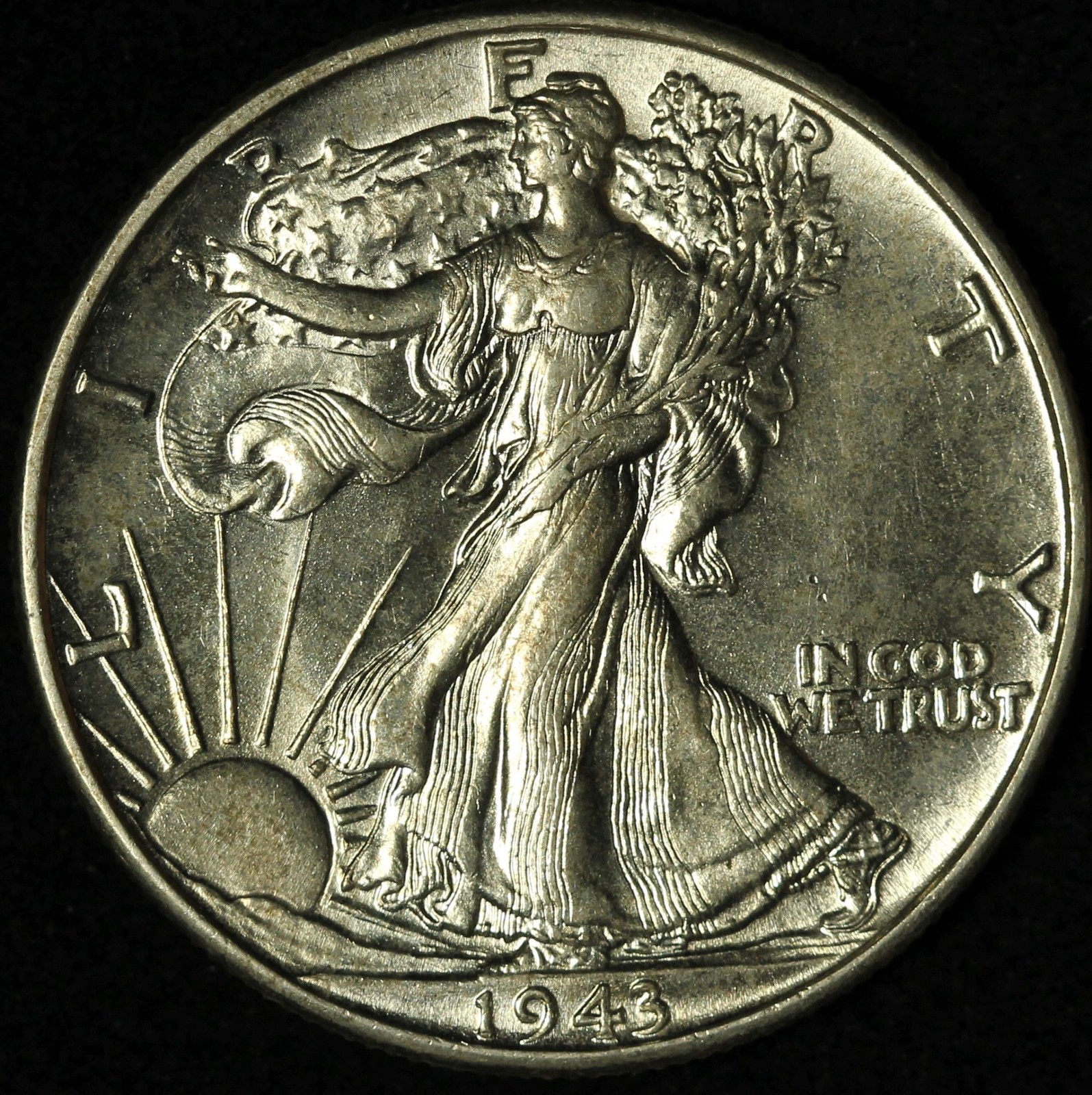 1943-P 50c Walking Liberty Silver Half Dollar - Free Shipping US
