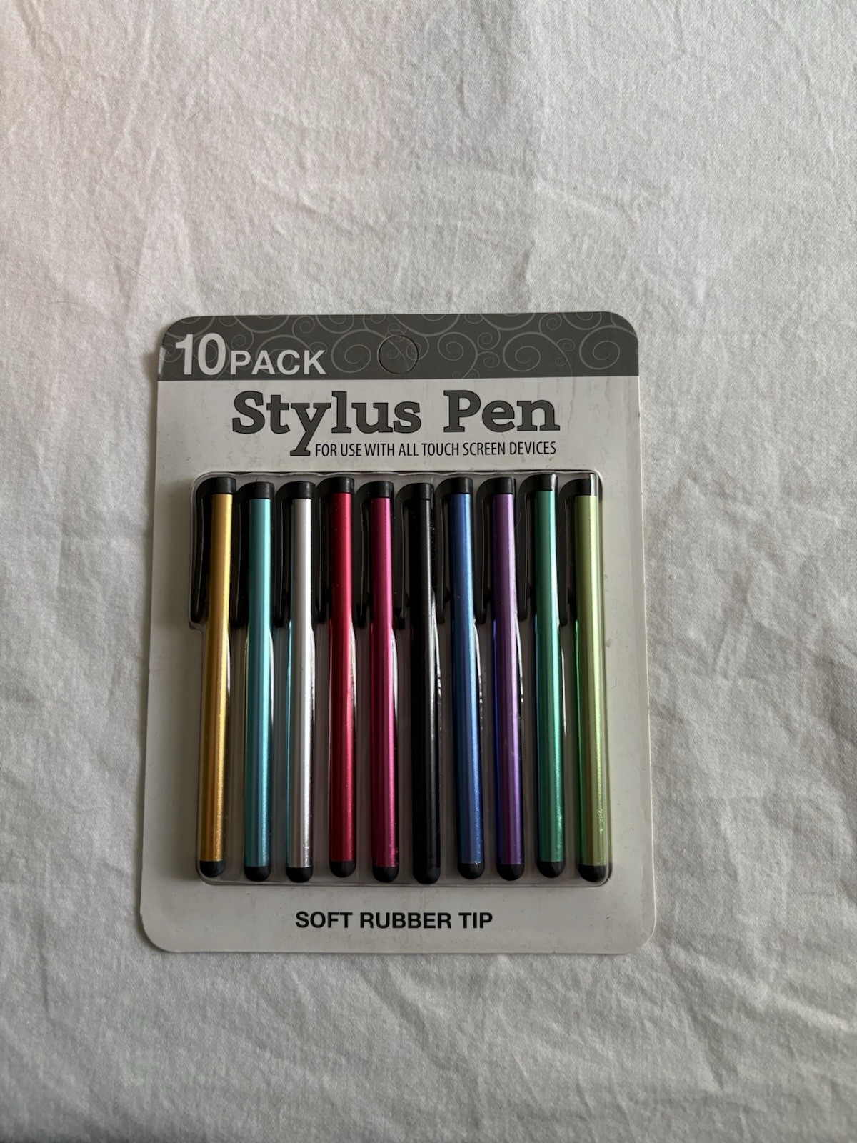 Multicolor Universal Stylus Pen for Tablet, Phone, Laptop/ 10 Pack / Rubber Tips