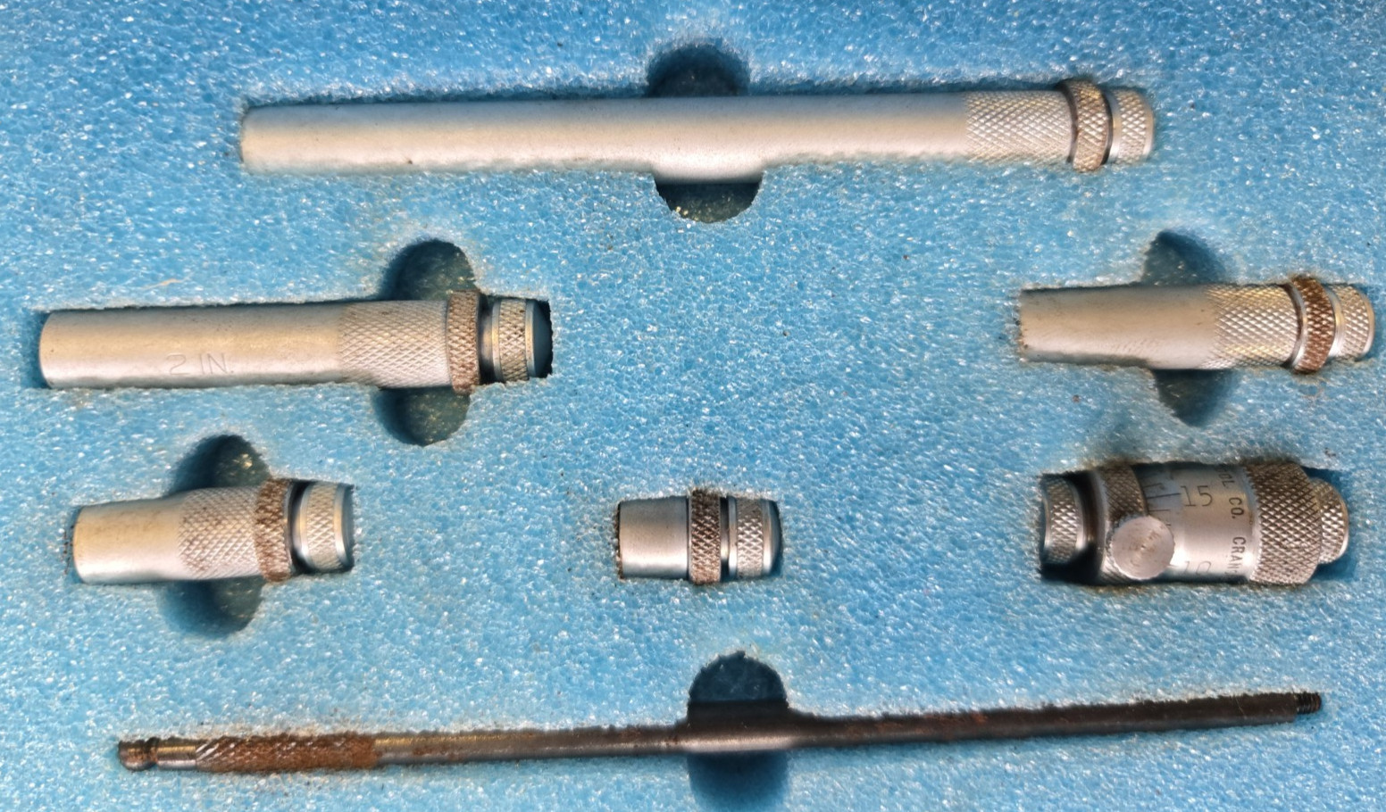 Central Tool Co. INSIDE MICROMETER Tubular Type Set No. 80 in Original Case