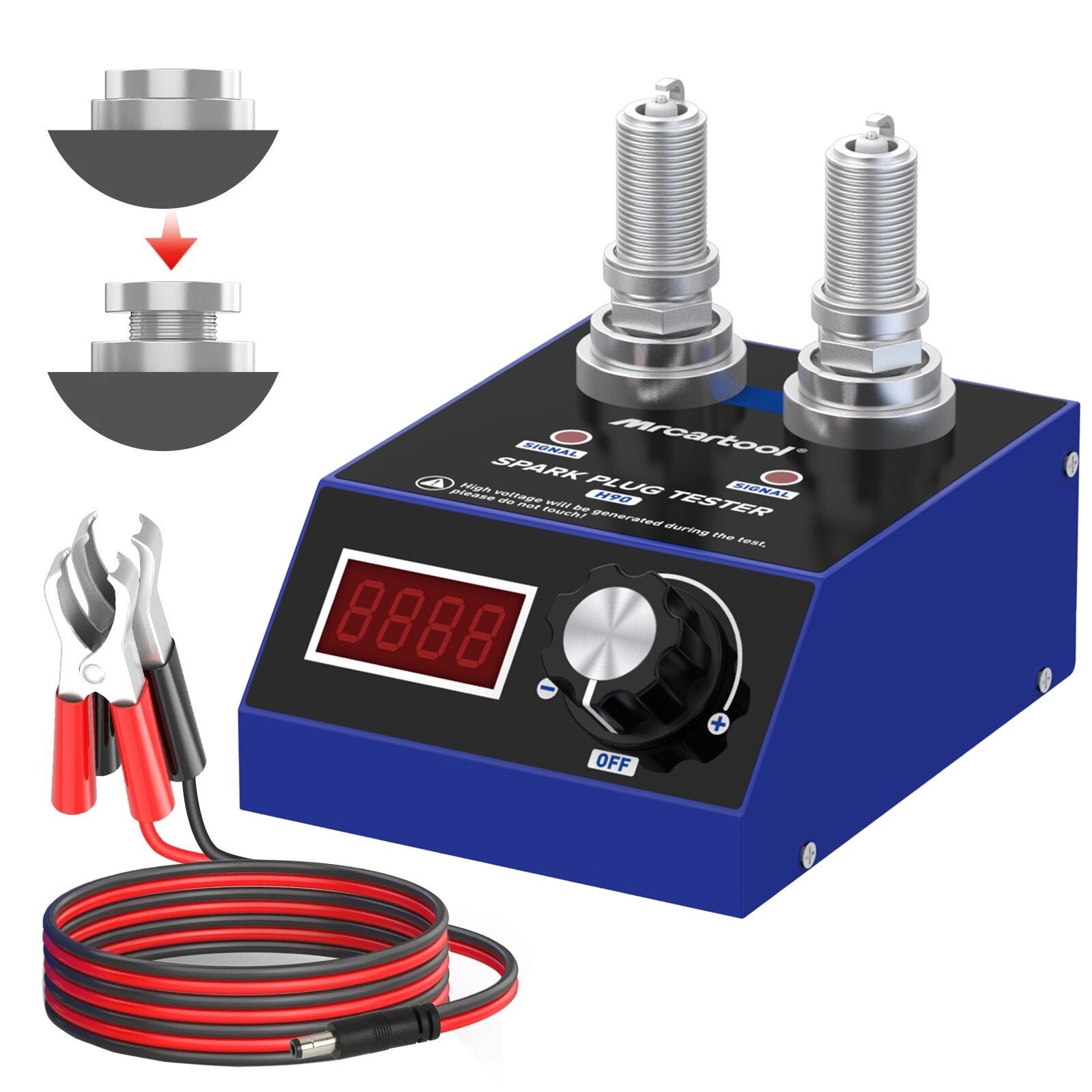 Spark Plug Tester Ignition Double Hole Detector 500-6000RPM Adjustable Height US
