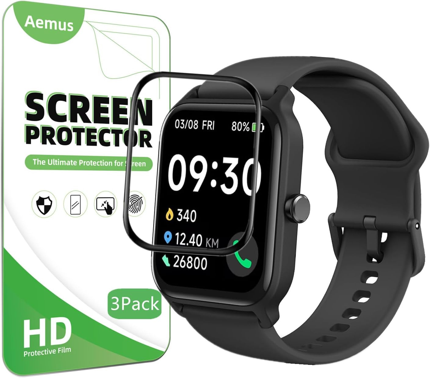 Screen Protector for IDW13 Smart Watch 1.8", 3D Full Coverage Protective Film
