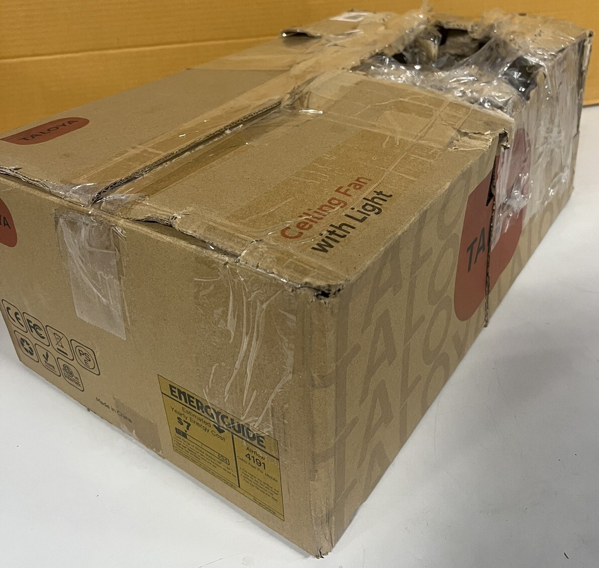 TALOYA 52in Ceiling Fan W/ Lights,Remote Control Multifunctional, Damaged Box