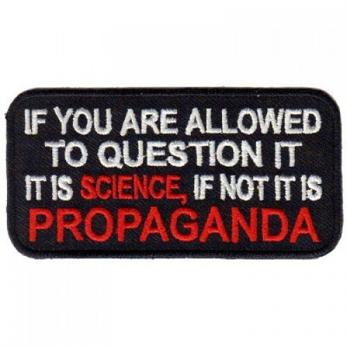 Motorcycle Biker Vest Jacket Patch - ALLOWED TO QUESTION SCIENCE PROPAGANDA ALLO