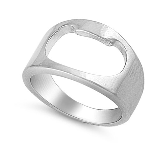 Mens Stainless Steel Bottle Opener Ring