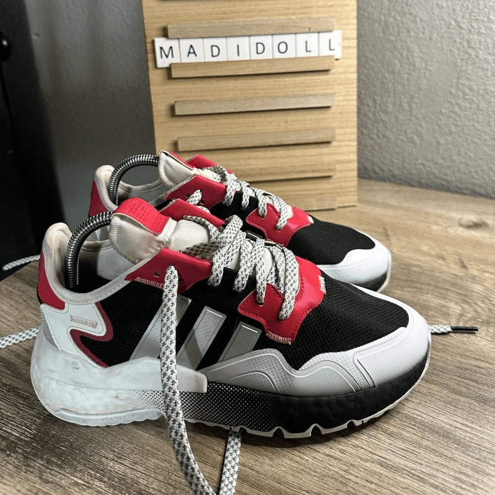 Adidas Nite Jogger Pink Black White Sneakers Shoes