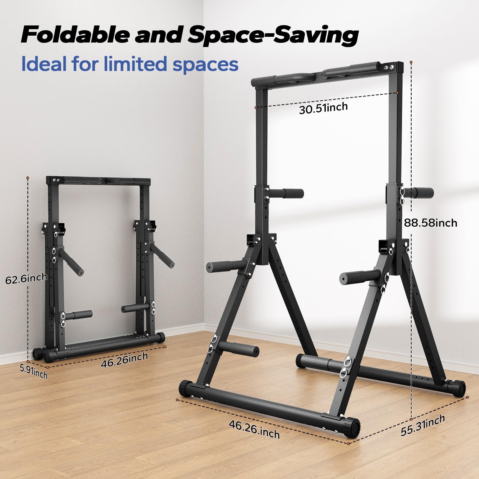 Foldable Pull Up Bar Free Standing, Strength Training Pull-up Bars Adjustable...