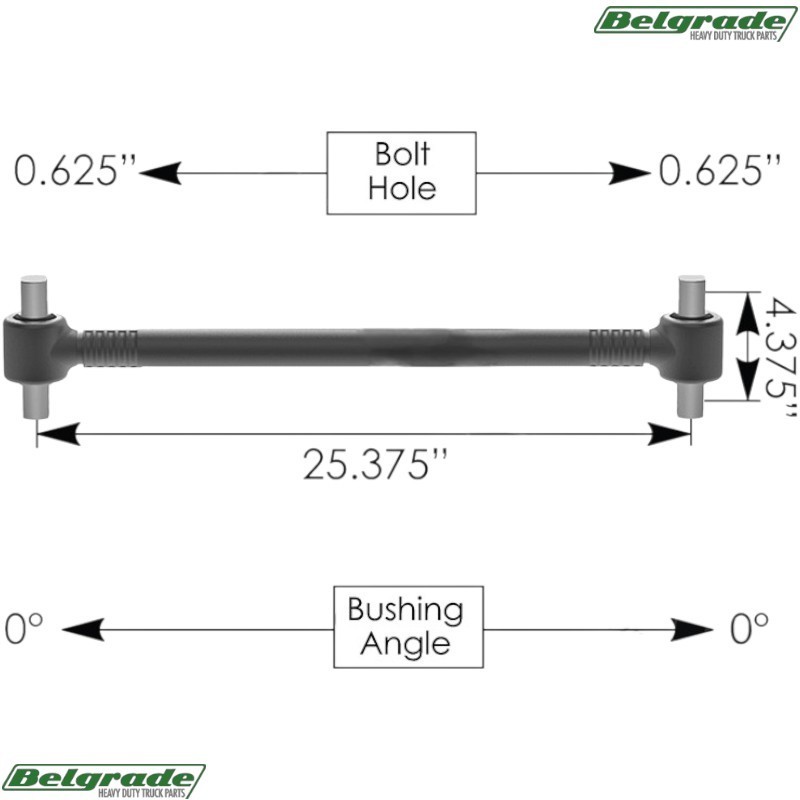 TMR533C Torque Rod Crimped 25.375in IHC/Ford - 3580088C3 3580088C2 4C4Z4264CA