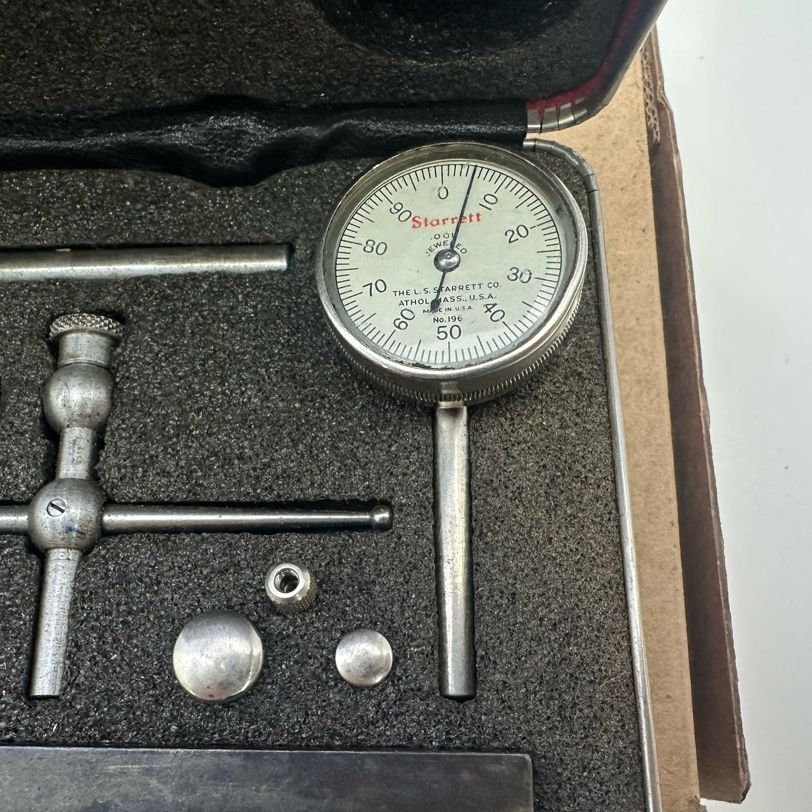 Starrett 196A Universal Dial Indicator Barely Been Used With Case And Box