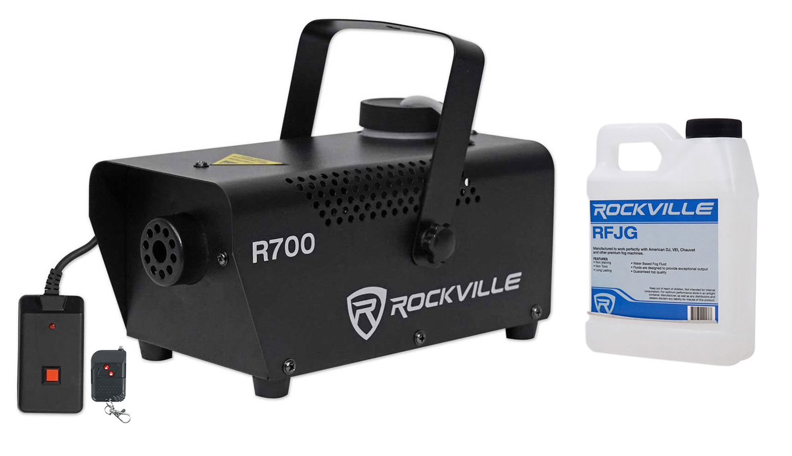 Rockville R700 Fog/Smoke Machine w/ Remote Quick Heatup, Thick Fog+Gallon Fluid