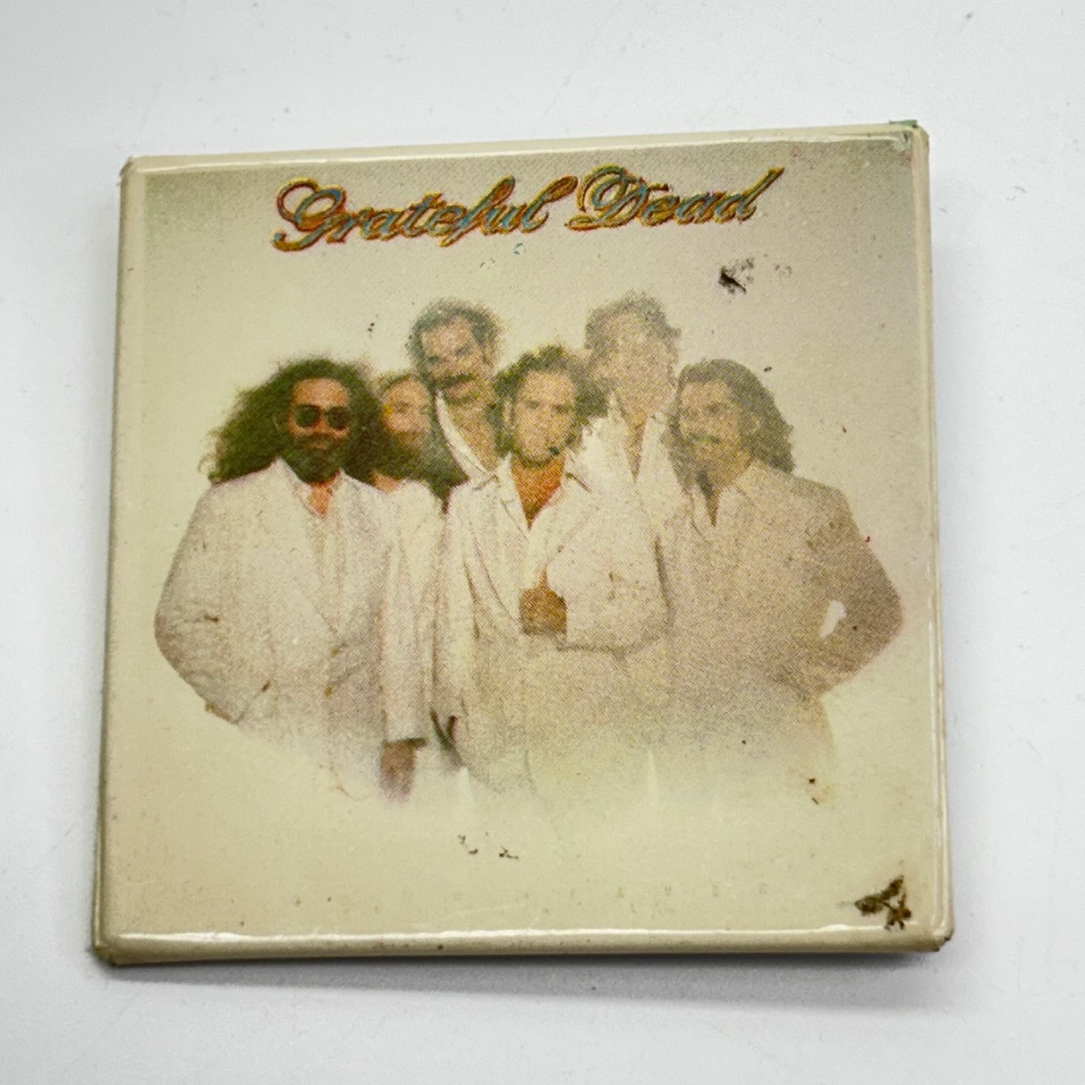 Vintage Grateful Dead Go to Heaven Square Pinback Button 2-Inch Rock Music