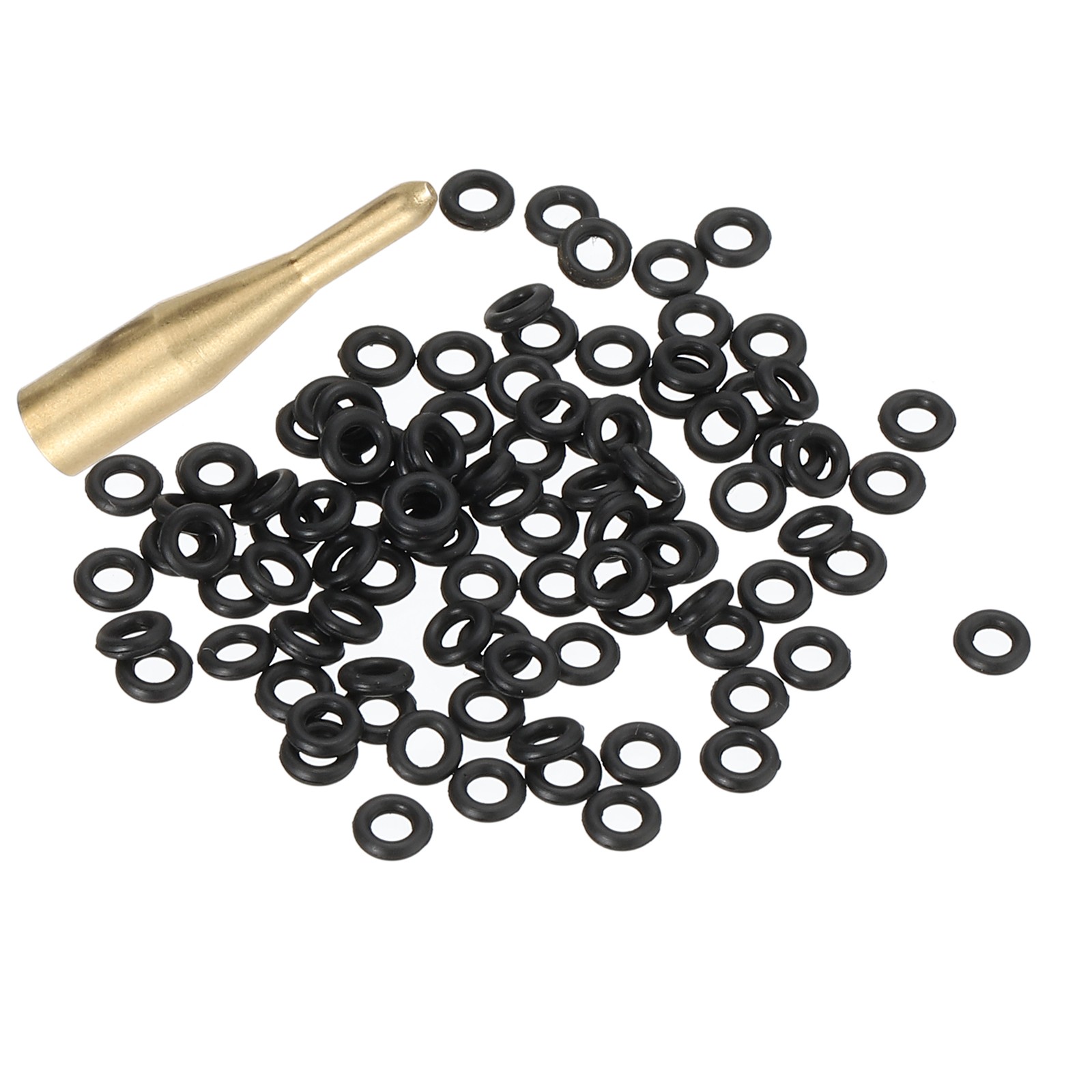 100Pcs 2BA Dart Shaft Rubber O-Rings with Applicator Tool, Gold Tone