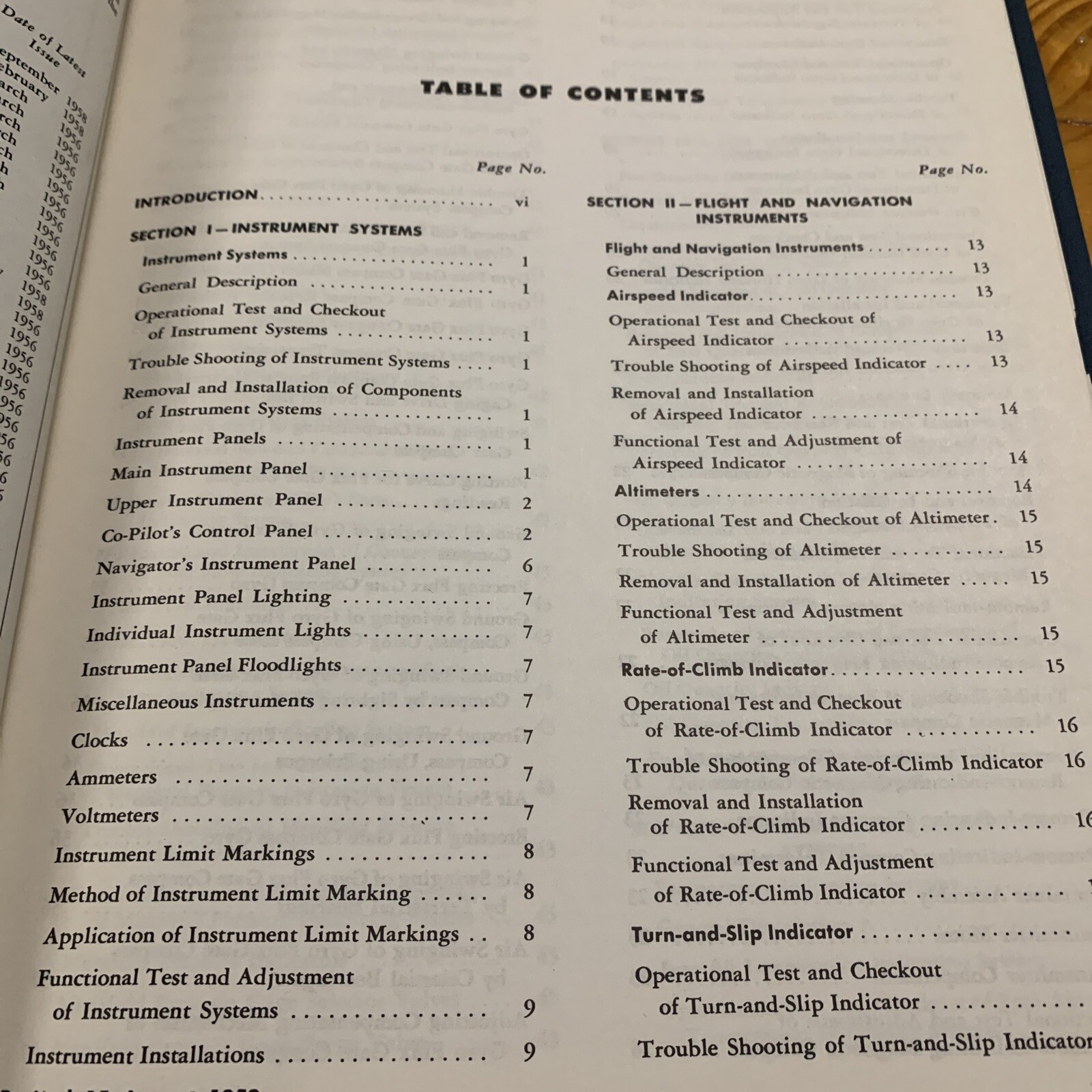 USAF Series C-54 (DC-4) Maintenance Handbook: Instruments Mint CONDITION 1956