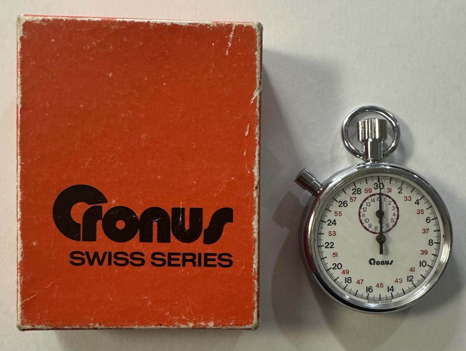 Vintage Cronus Swiss Series Stopwatch W/Original BOX
