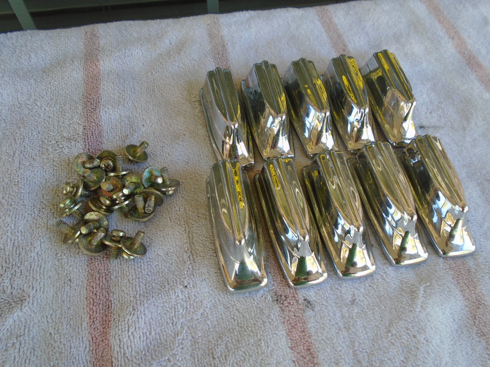 (10) VINTAGE 1980's TAMA IMPERIALSTAR SUPERSTAR LARGE BASS DRUM LUGS SCREWS-VG!