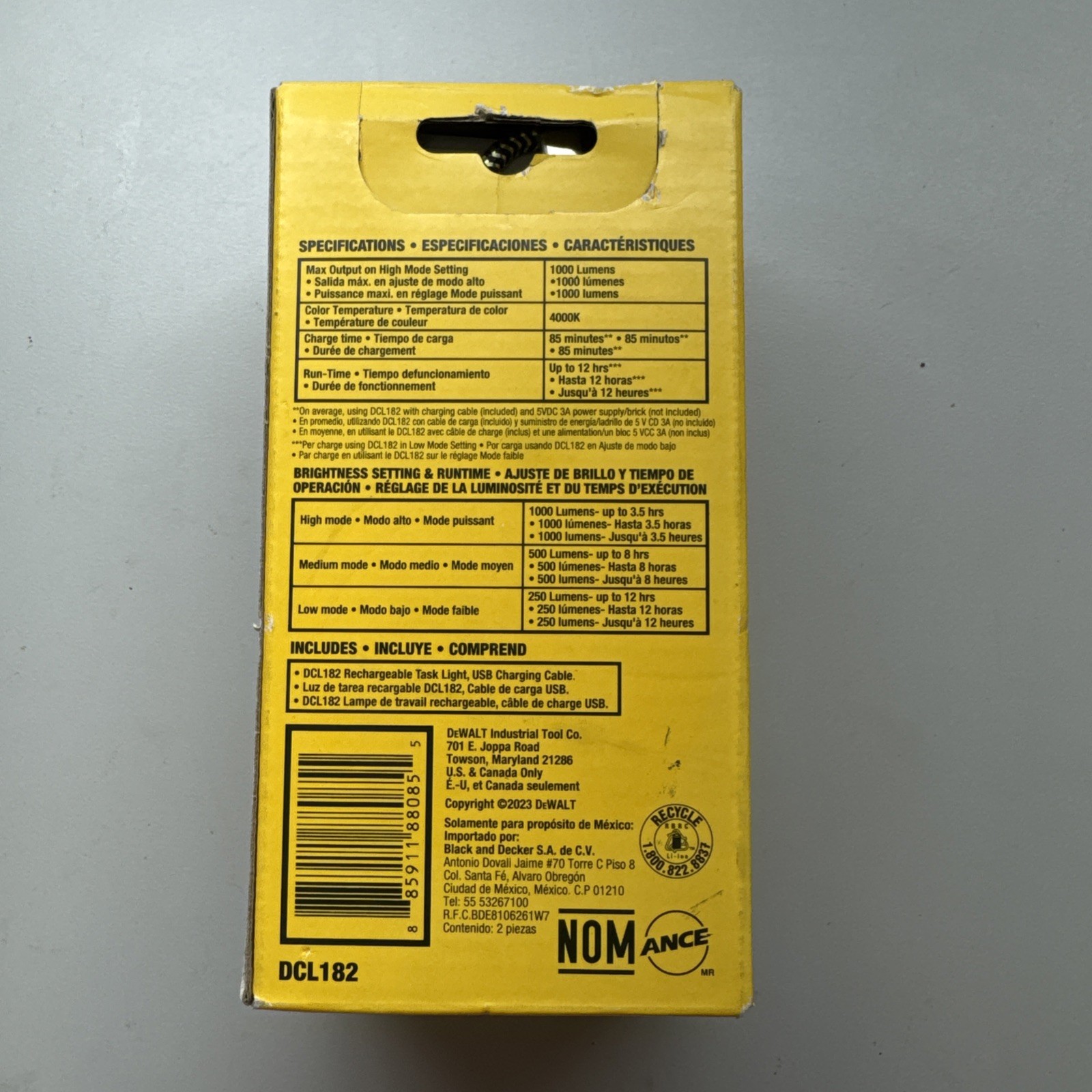 Brand New - DeWalt Rechargeable LED Task Light USB-C DCL182