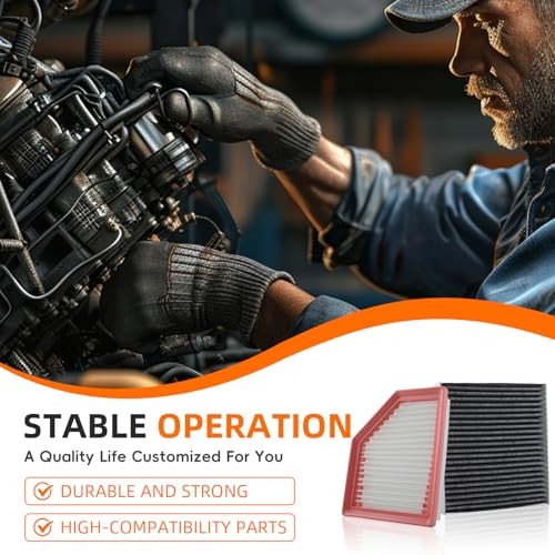 Engine Air Filter and Cabin Air Filter Replacement Compatible with Nissan
