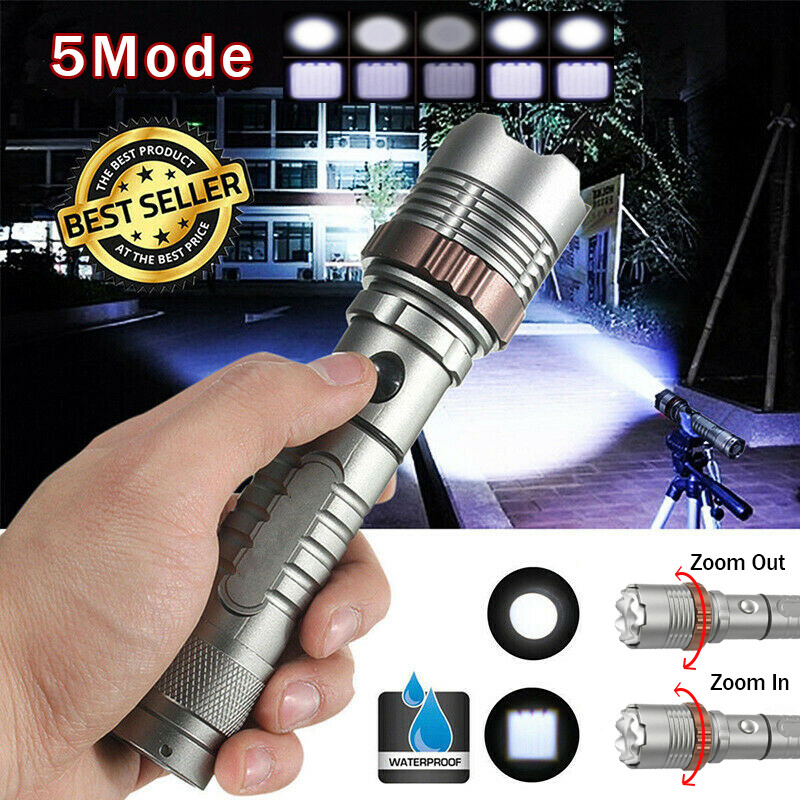 Rechargeable 950,000 Lumens Tactical LED Flashlight - Super Bright Work Light