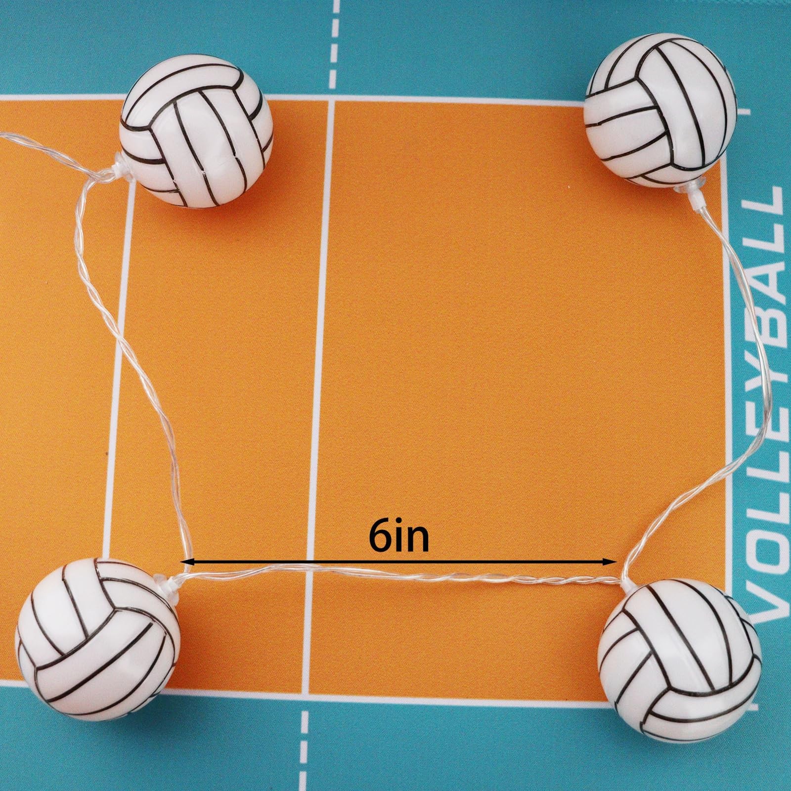 Volleyball Decorations String Lights, Timer Battery Operated 5.5ft 10LED Room...