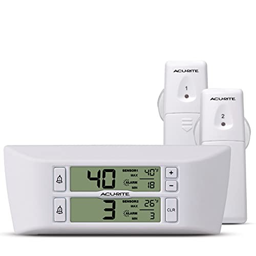 Acurite Digital Wireless Fridge And Freezer Thermometer With Alarm And
