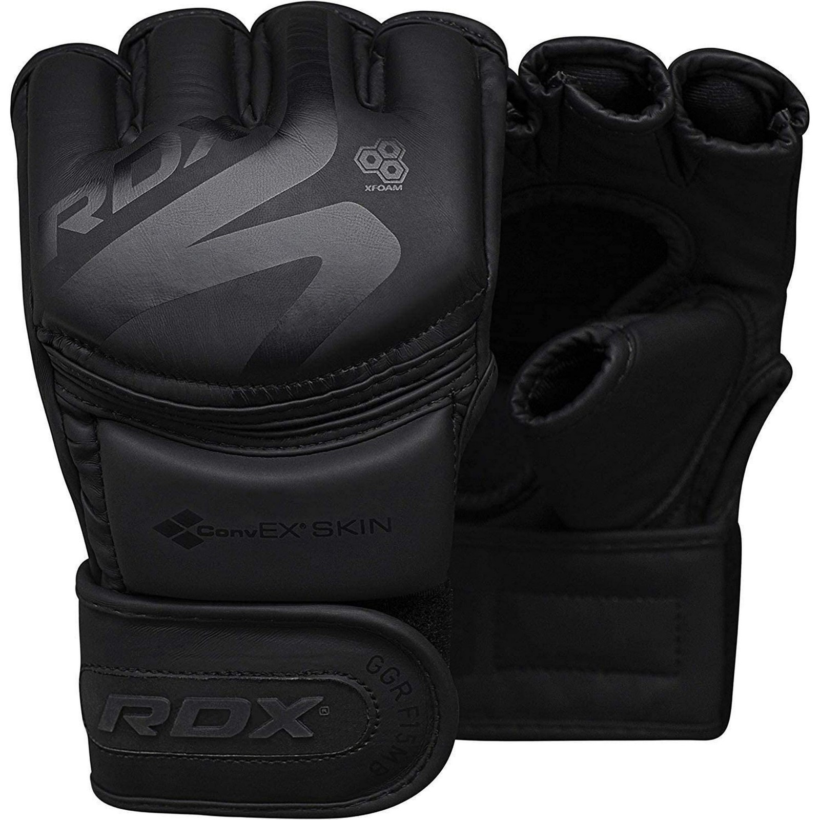 RDX MMA Boxing Gloves for Grappling, Kickboxing Muay Thai, F15, Matte Black
