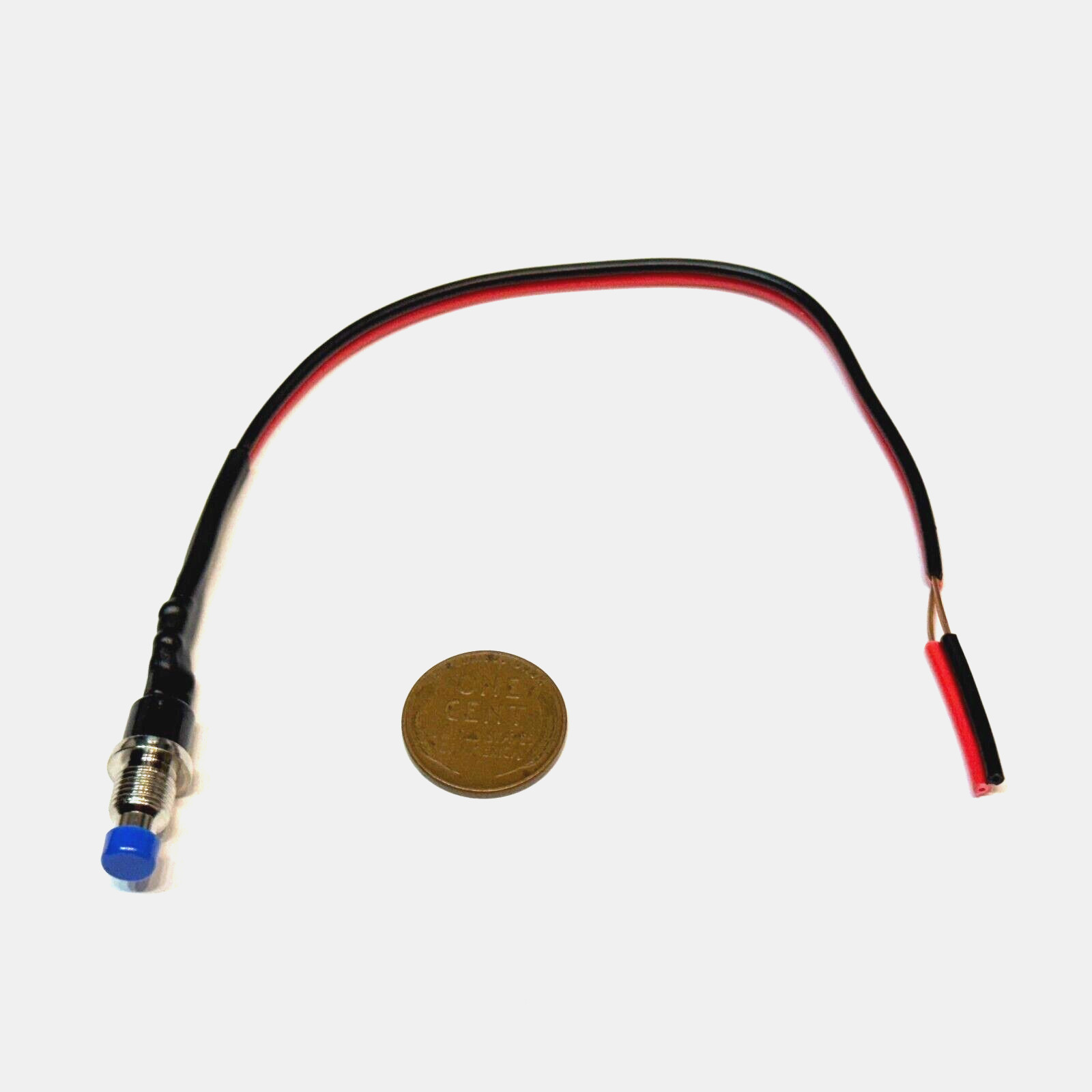 Wired bLUE Mini Push Button switch wires 125v 12v 3v Momentary N/O OFF-ON 7mm c1