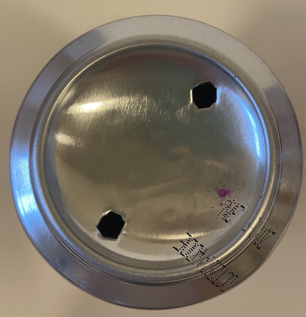 12 oz. COKE SODA CAN ( SPICED )EMPTY BOTTOM OPENED