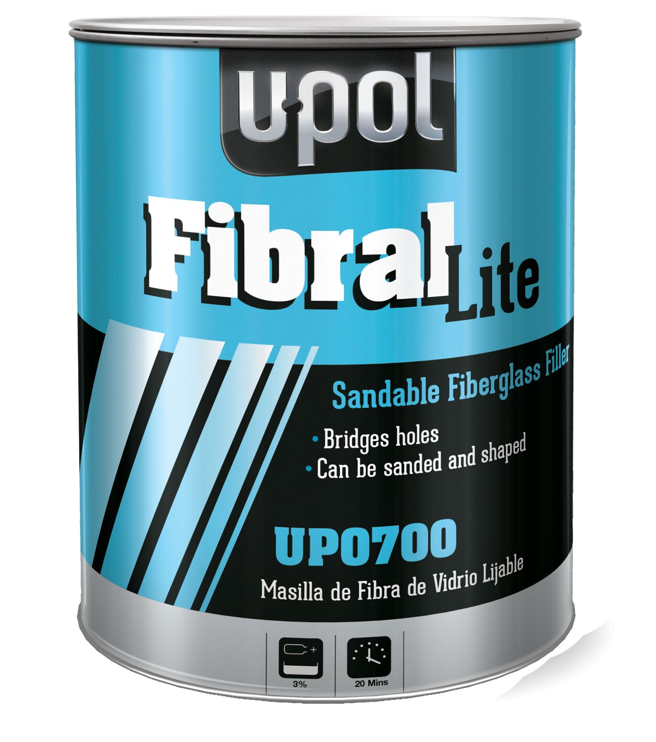 Fibral Lite Sandable Fiberglass Filler, Pale Yellow, 6lbs UPL-UP0700