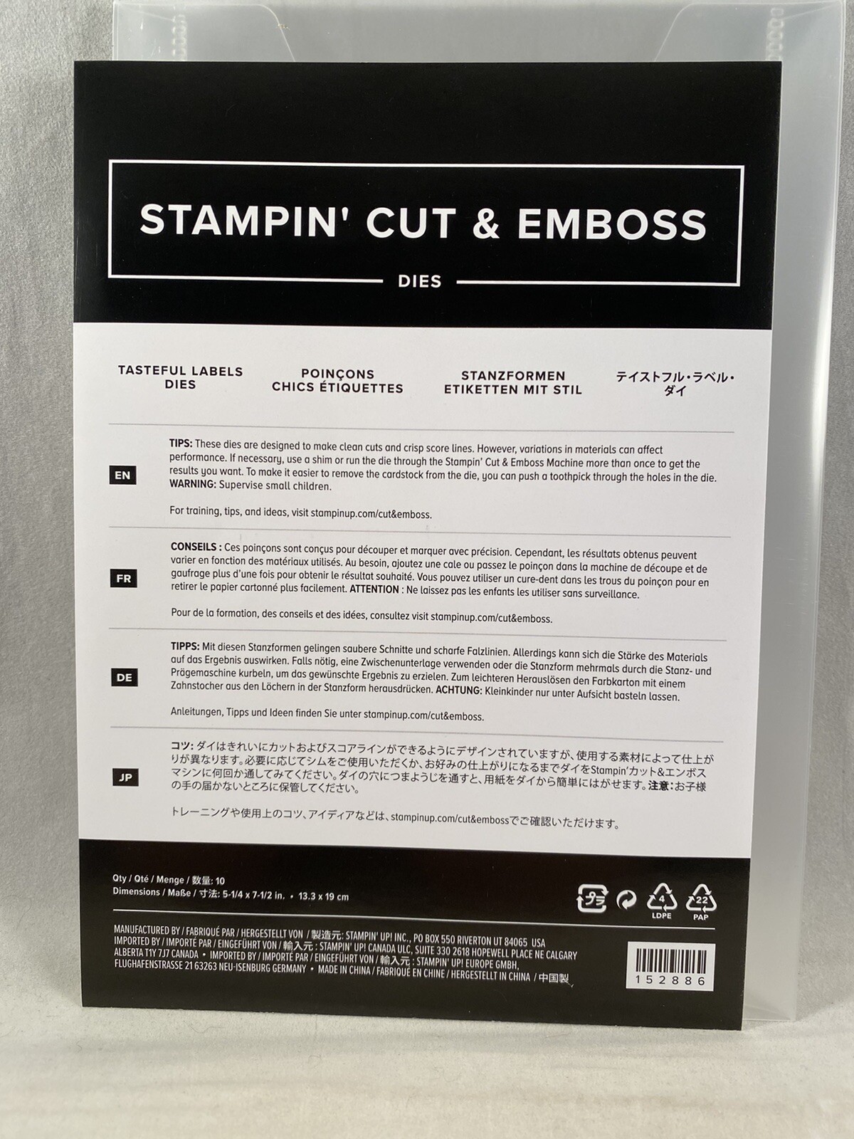 TASTEFUL LABELS Dies Stampin Up Frames A22