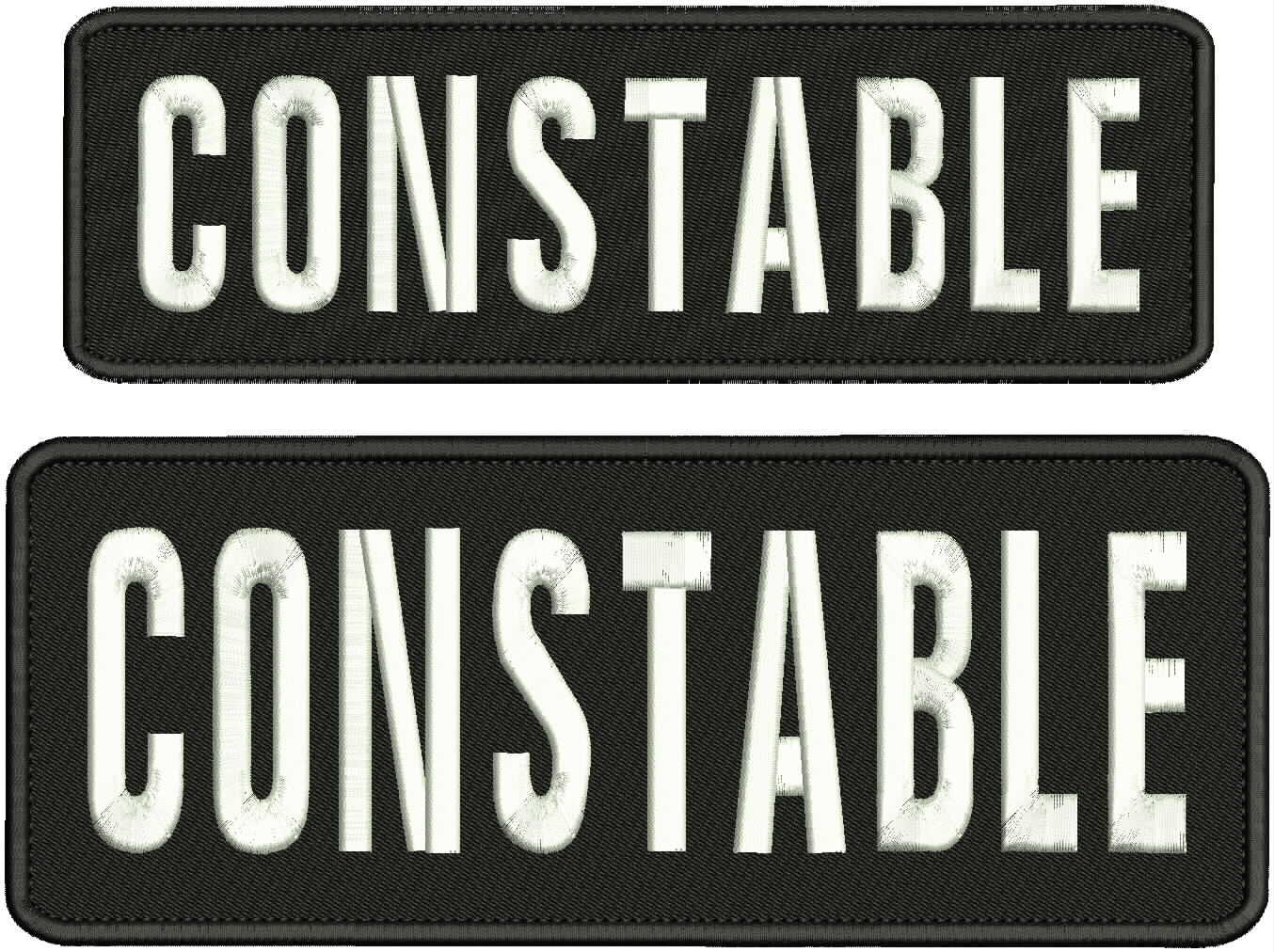 CONSTABLE embroidery patch 3x10 & 4X11hook on back BLK/WHITE