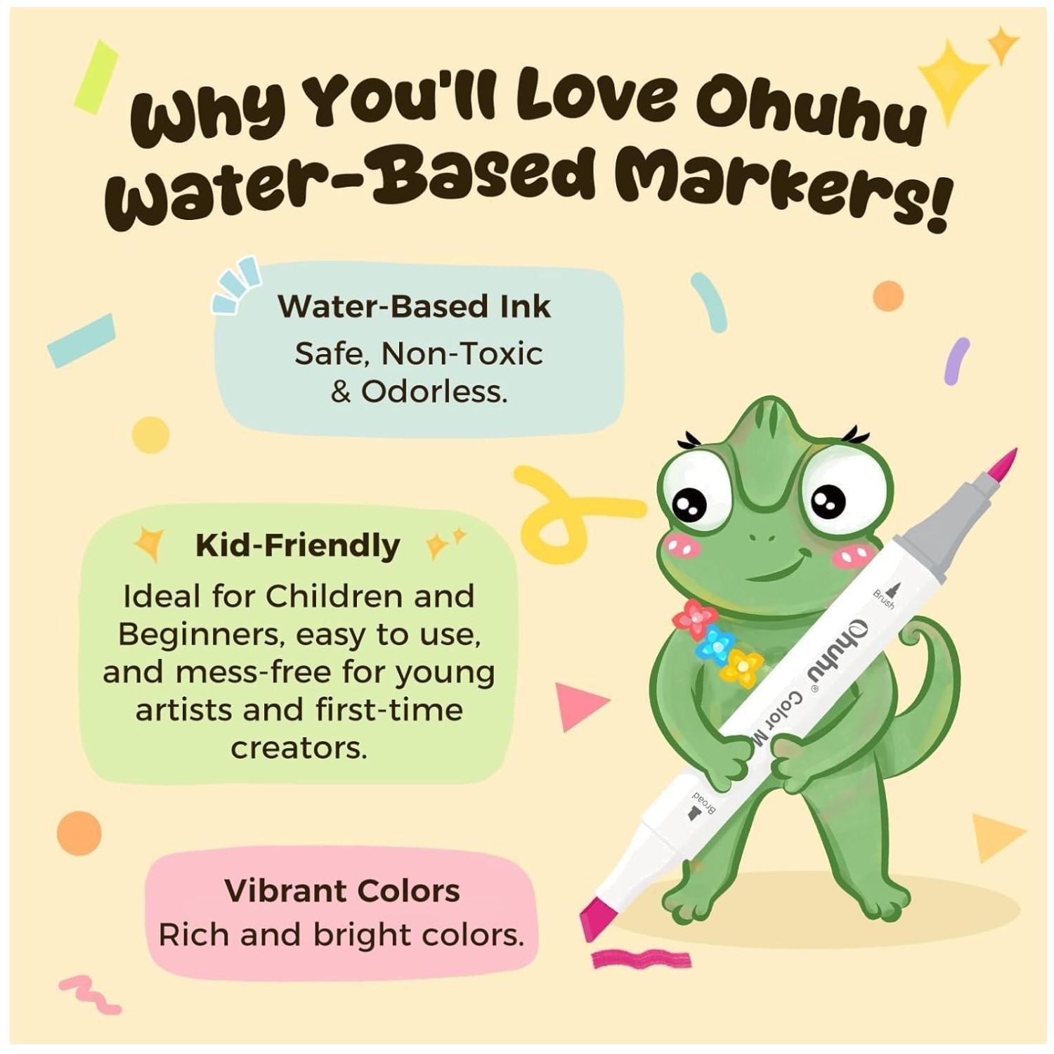 Non-Toxic Dual Tip Markers 60 Colors