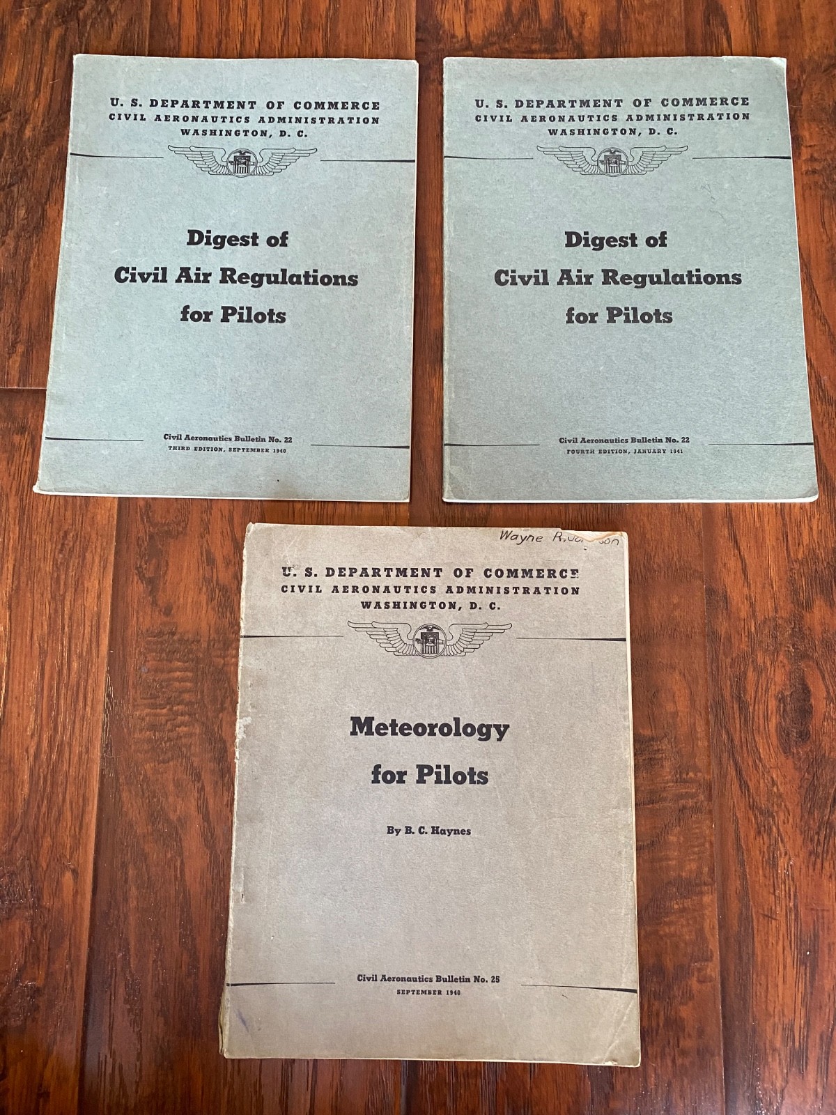 Lot of 3 Vintage Civil Aeronautics Administration Bulletins