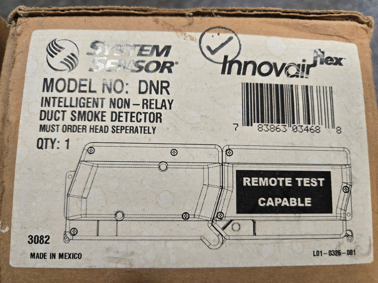 System Sensor Innovair DNR Intelligent Non Relay Duct Smoke Detector