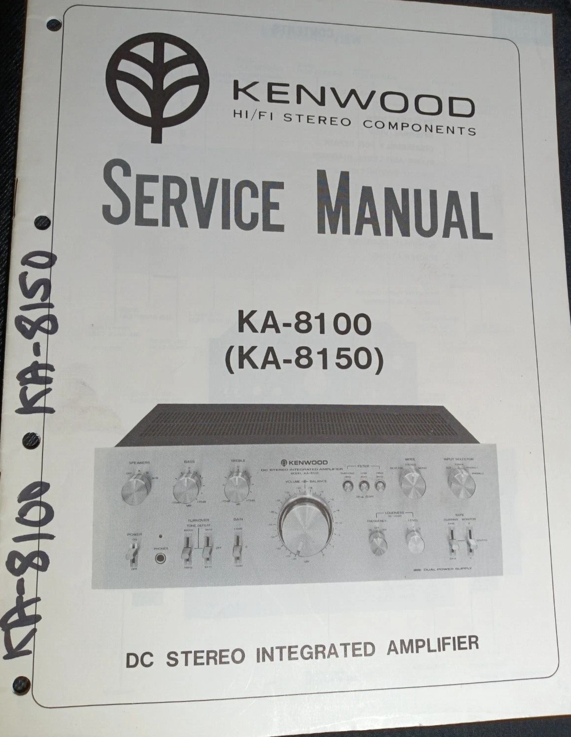 KENWOOD KA-8100 KA-8150 Amplifier Service Manual Original