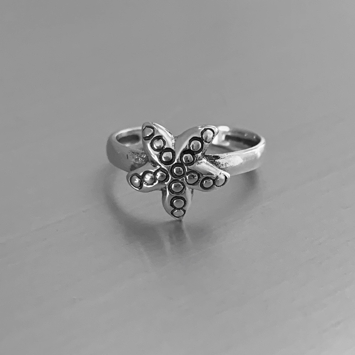 Sterling Silver Starfish Toe Ring, Silver Rings, Seashell Ring, Beach Ring