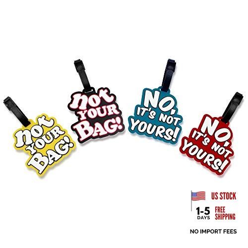 4 Pcs Set It's NOT Your Bag Random Humor Silicone Travel Luggage Multi Not