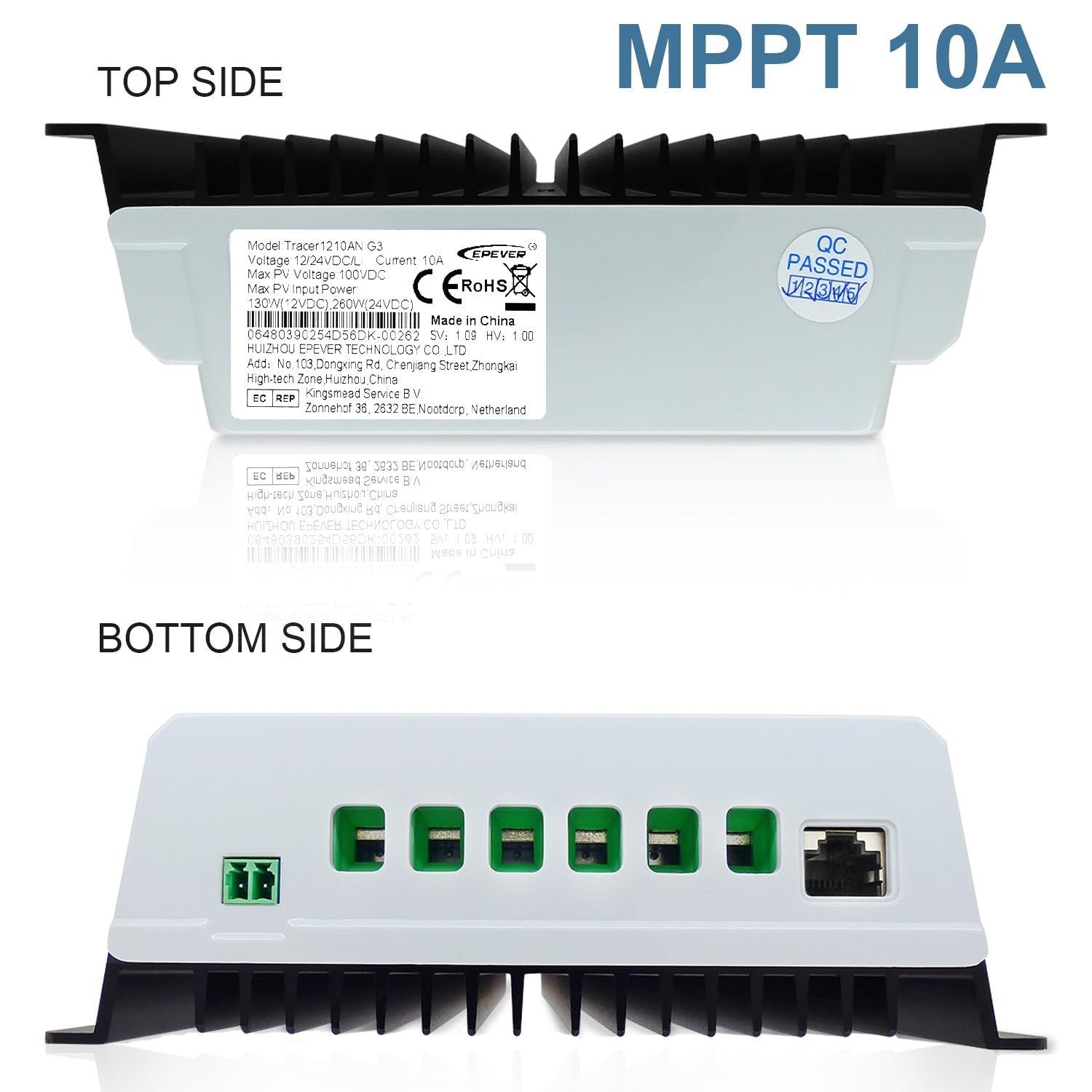 Epever Mppt Solar Charge Controller 10A 12V 24V Auto Max Pv 100V Solar Panel