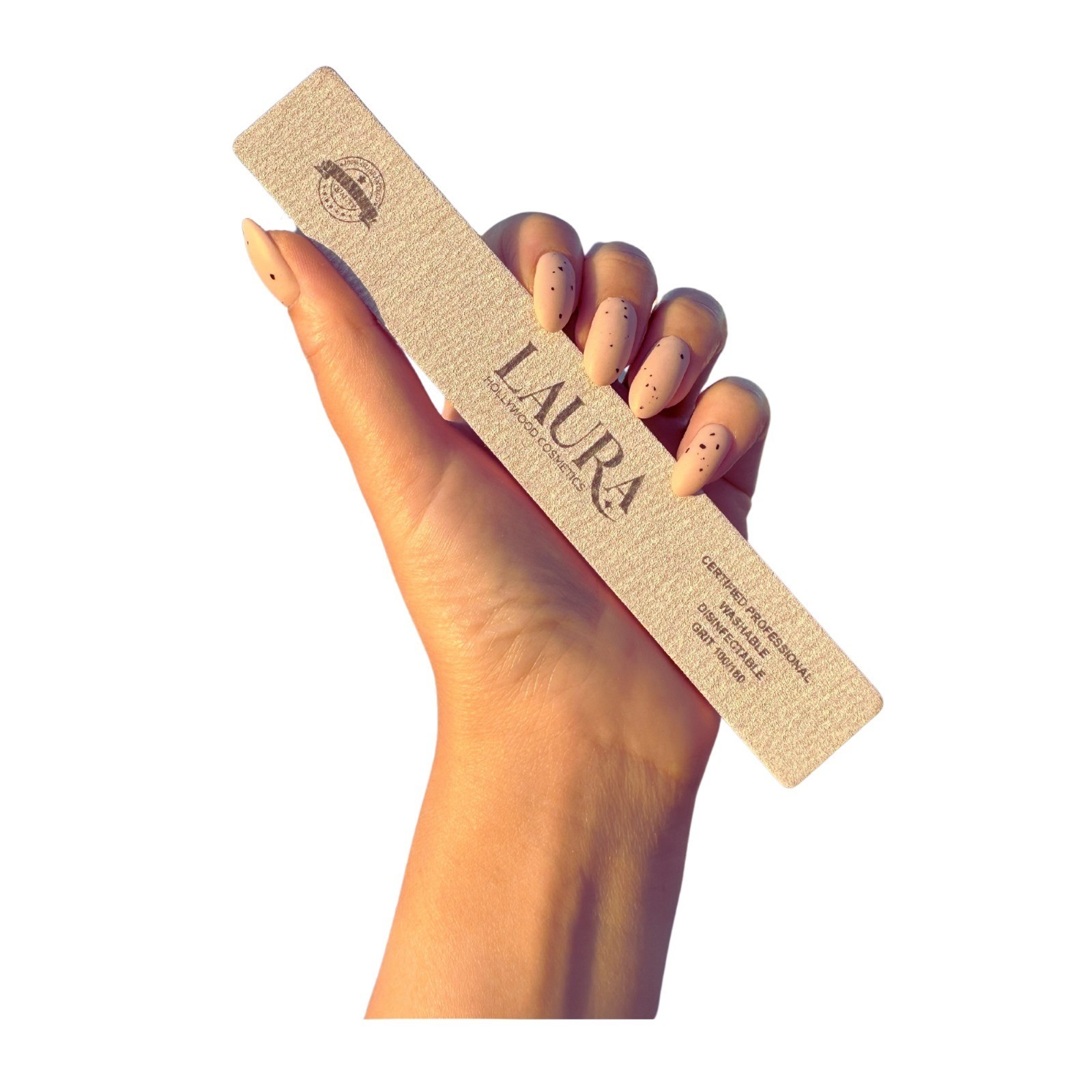 10 Pcs Laura Hollywood Cosmetics Professional Nail Files – 100/180 Grit