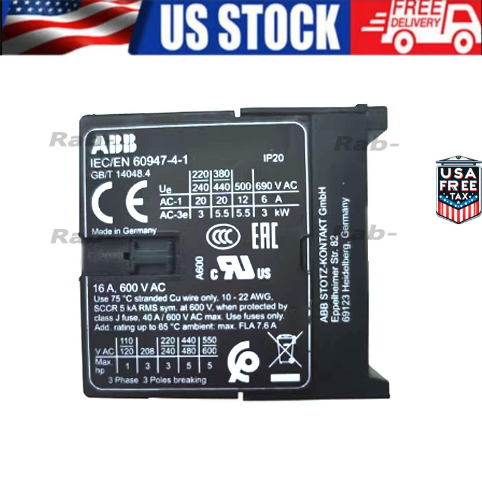 ABB IEC/EN60947-4-1 Contactor New In Box US Free TAX