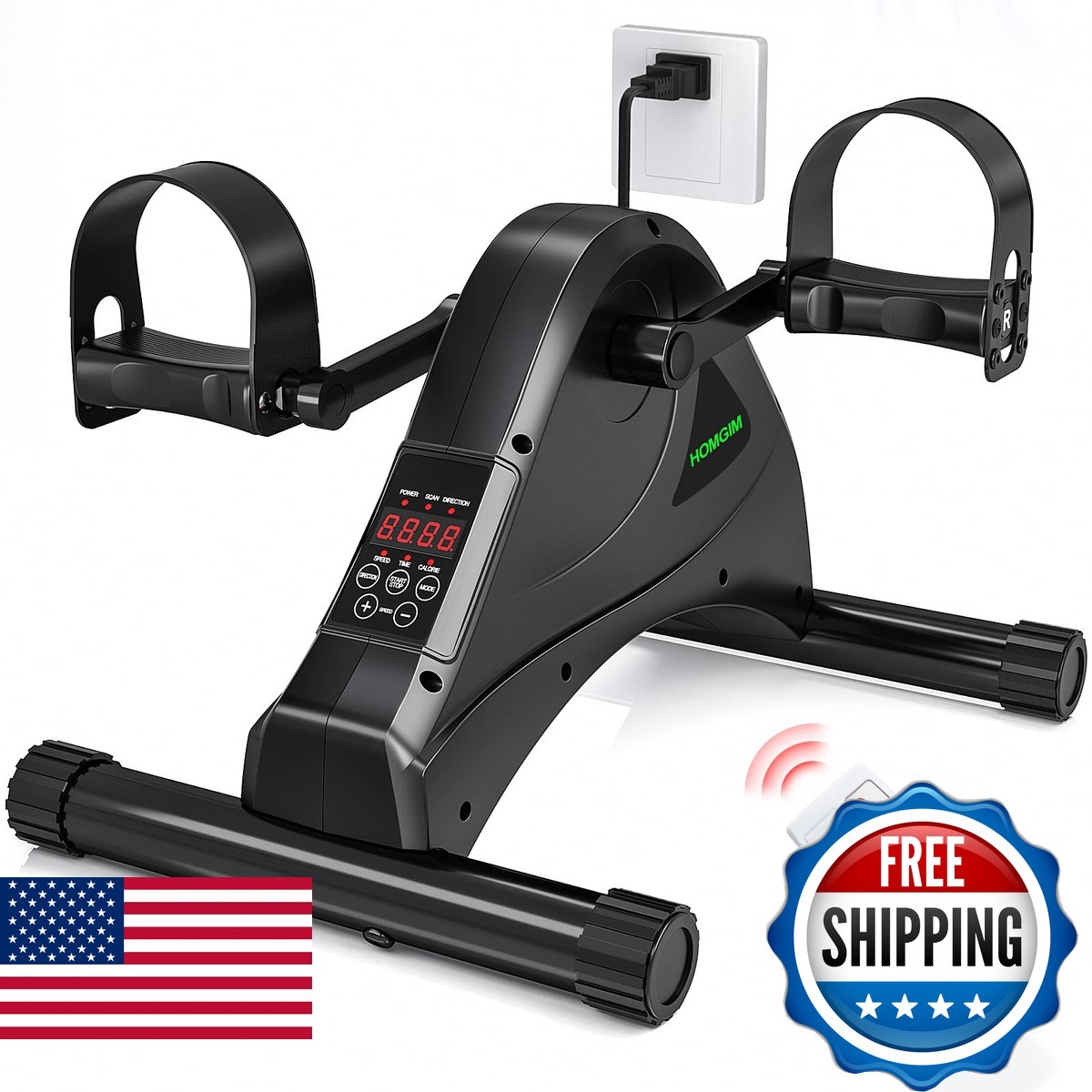 HOMGIM Motorized Mini Exercise Bike Electric Pedal Exerciser for Seniors Rehab