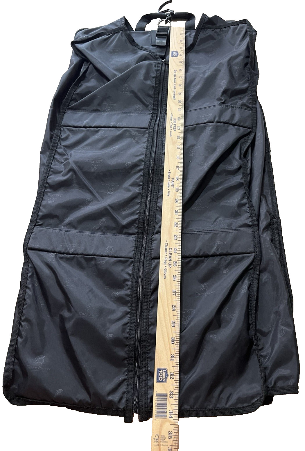 Gary Player Black Travel Nylon Garment Bag Suit Carry Case