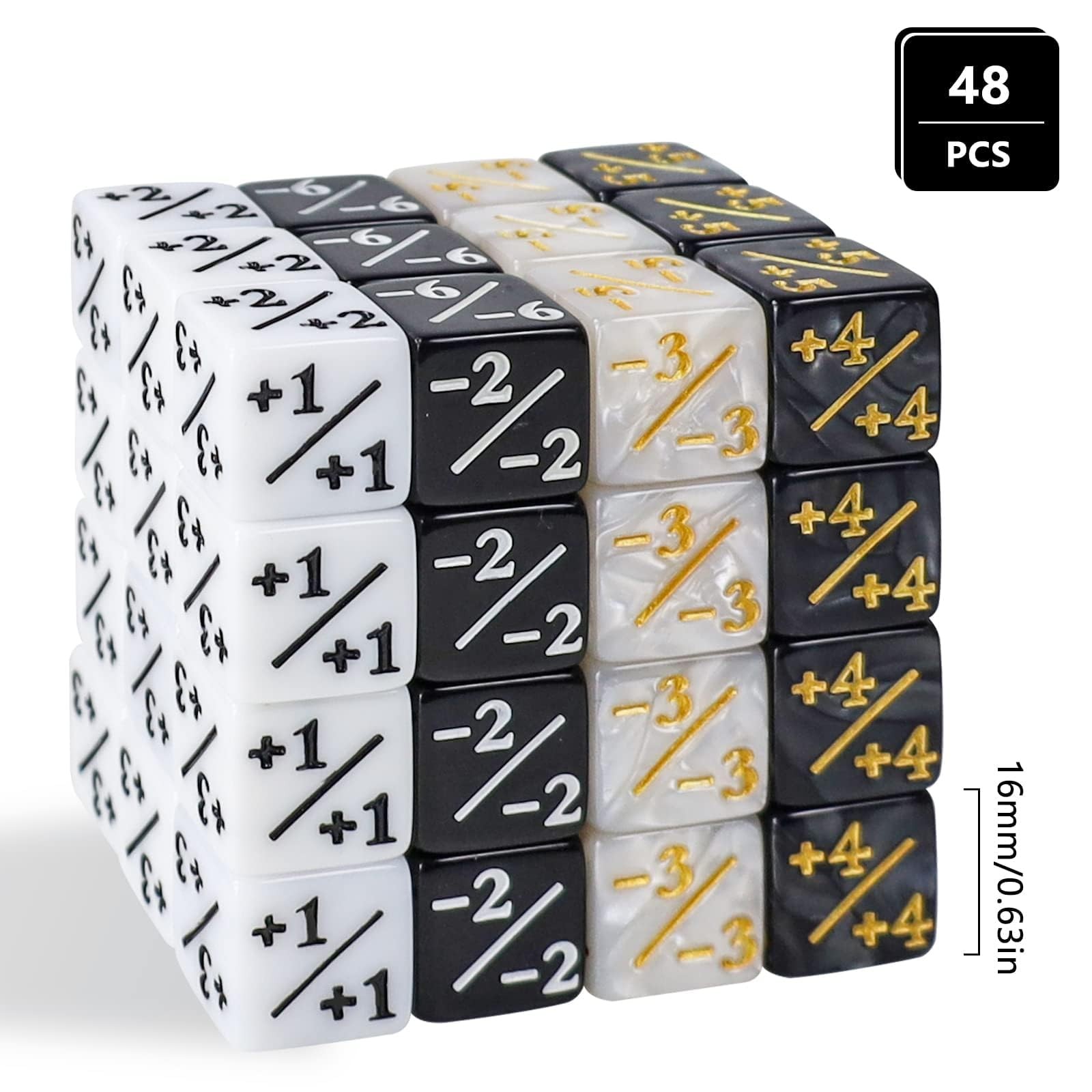 48 Pieces MTG Dice Counters Token Dice, Magic The Gathering Glitter Sparkle, ...