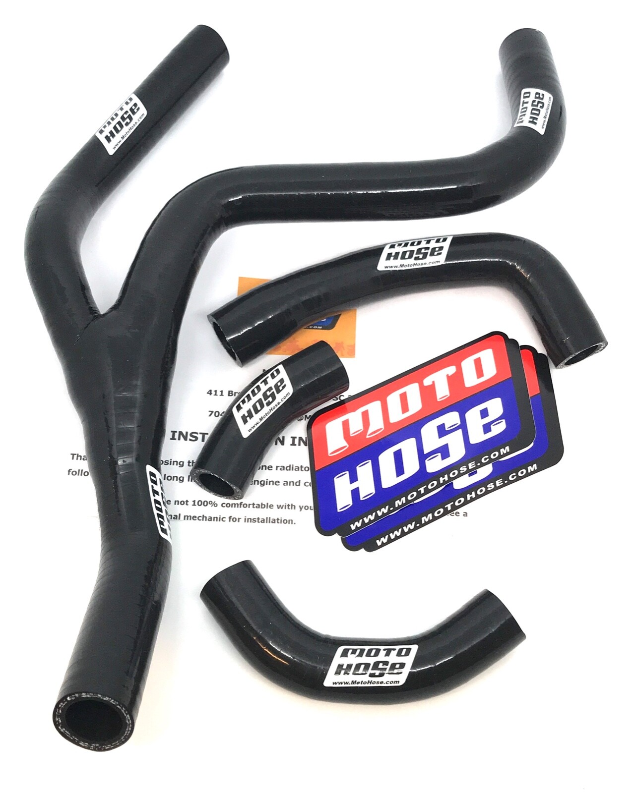 RMZ250 RMZ 250 2013 - 2018 MOTO HOSE SILICONE Y RADIATOR HOSE BLACK 23-405YBK