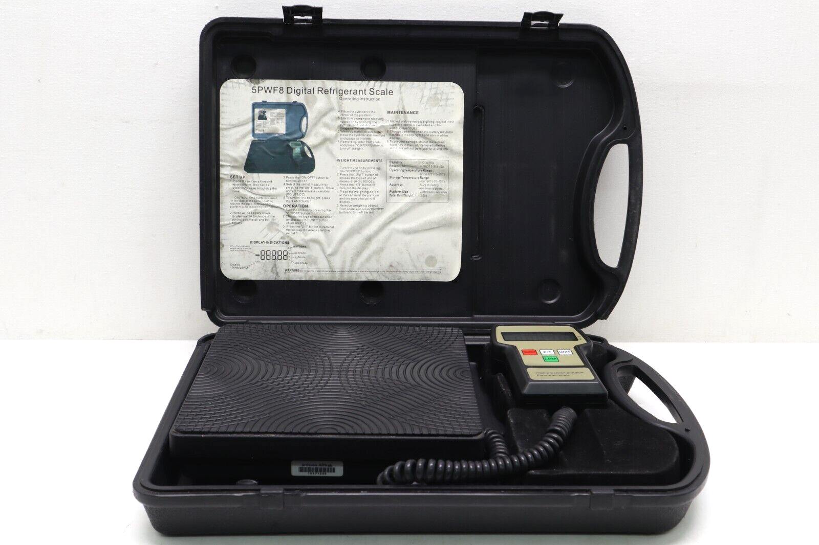 AllTrak Digital Refrigerant Scale Model 5PWF8, Electronic, 110Lb